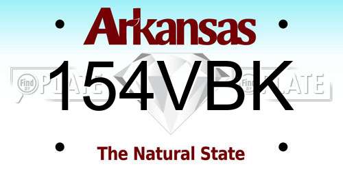 154VBK Arkansas License Plate