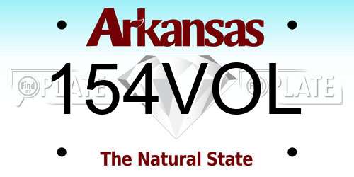 154VOL Arkansas License Plate
