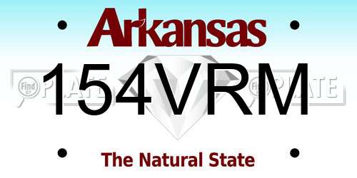 154VRM Arkansas License Plate