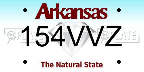 154VVZ Arkansas License Plate