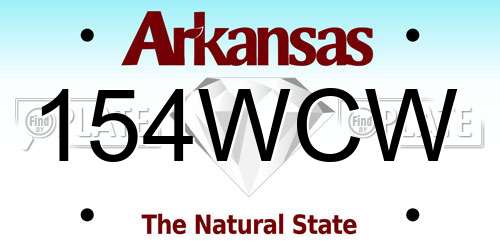154WCW Arkansas License Plate