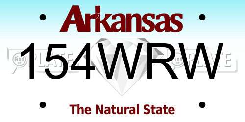 154WRW Arkansas License Plate