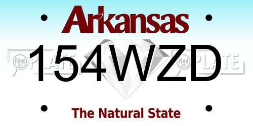 154WZD Arkansas License Plate