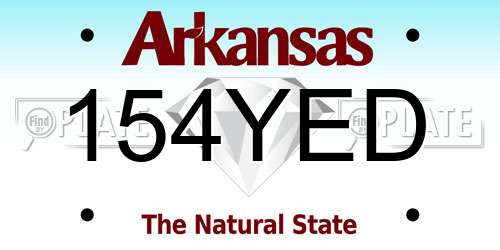 154YED Arkansas License Plate