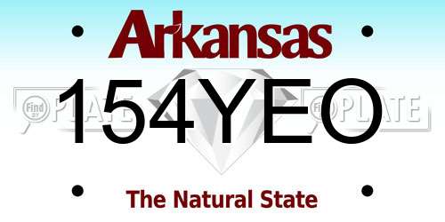 154YEO Arkansas License Plate