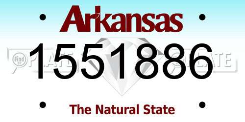 1551886 Arkansas License Plate