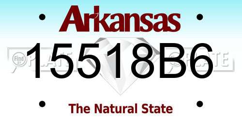 15518B6 Arkansas License Plate