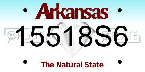 15518S6 Arkansas License Plate