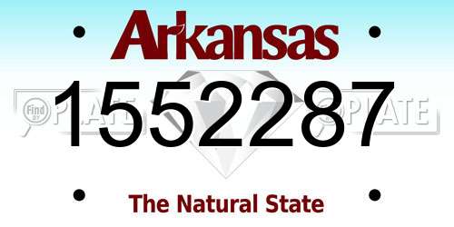 1552287 Arkansas License Plate