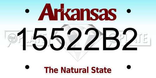 15522B2 Arkansas License Plate