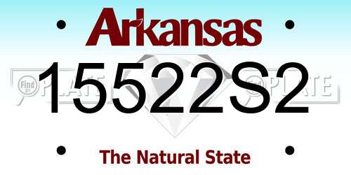 15522S2 Arkansas License Plate
