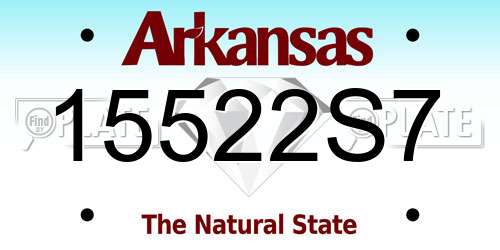 15522S7 Arkansas License Plate