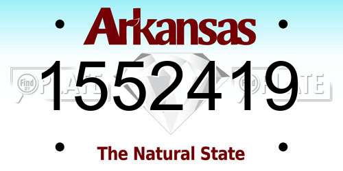 1552419 Arkansas License Plate