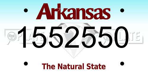1552550 Arkansas License Plate