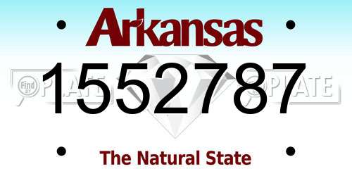 1552787 Arkansas License Plate