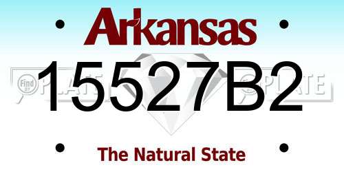 15527B2 Arkansas License Plate