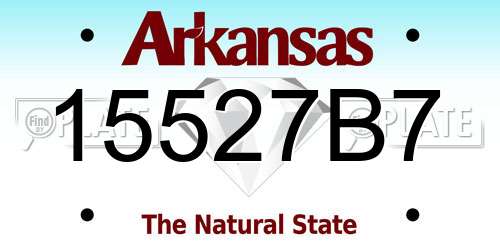 15527B7 Arkansas License Plate