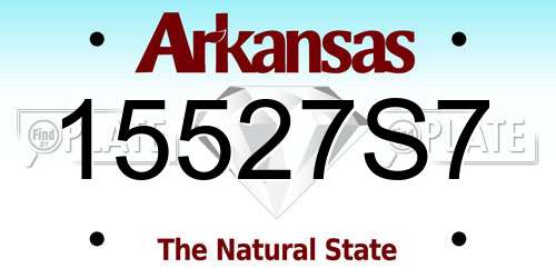15527S7 Arkansas License Plate