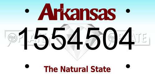 1554504 Arkansas License Plate