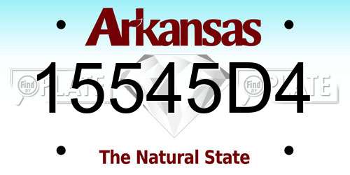 15545D4 Arkansas License Plate
