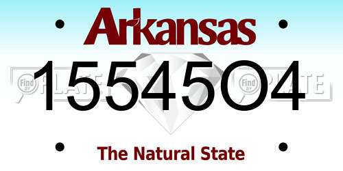 15545O4 Arkansas License Plate