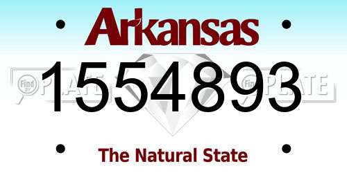 1554893 Arkansas License Plate