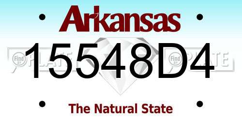 15548D4 Arkansas License Plate