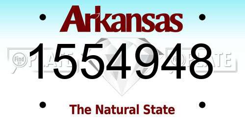 1554948 Arkansas License Plate