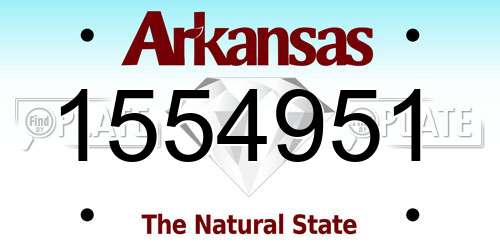 1554951 Arkansas License Plate