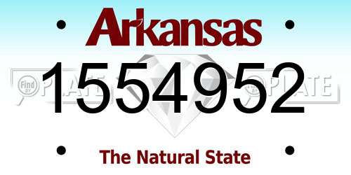 1554952 Arkansas License Plate