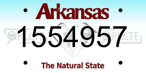 1554957 Arkansas License Plate