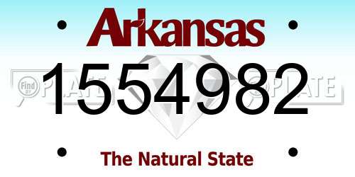 1554982 Arkansas License Plate