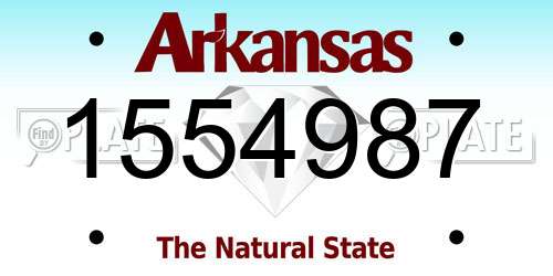 1554987 Arkansas License Plate