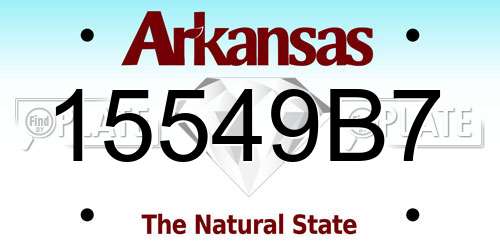 15549B7 Arkansas License Plate