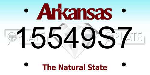 15549S7 Arkansas License Plate