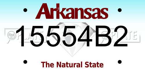 15554B2 Arkansas License Plate