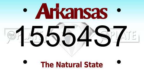 15554S7 Arkansas License Plate