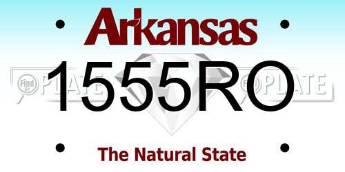1555RO Arkansas License Plate