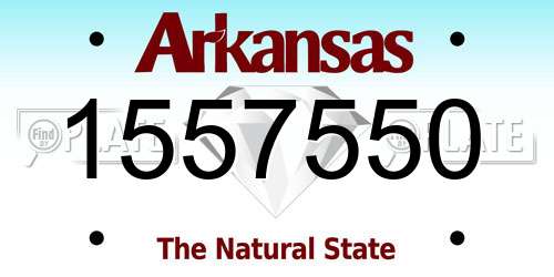 1557550 Arkansas License Plate