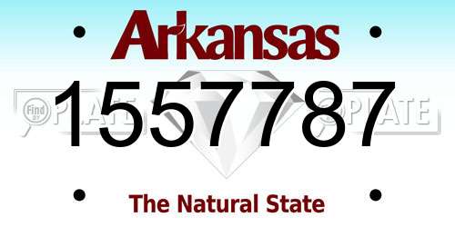 1557787 Arkansas License Plate