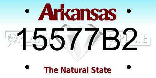 15577B2 Arkansas License Plate