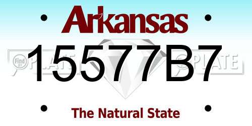 15577B7 Arkansas License Plate