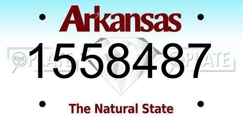 1558487 Arkansas License Plate