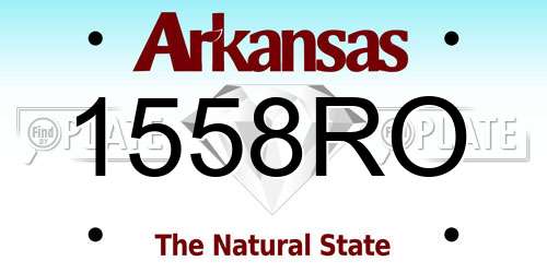 1558RO Arkansas License Plate