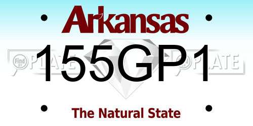 155GP1 Arkansas License Plate