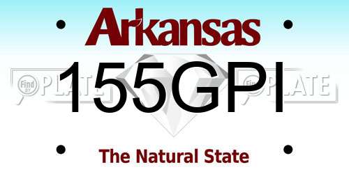 155GPI Arkansas License Plate