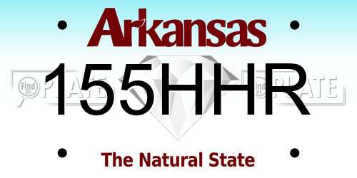 155HHR Arkansas License Plate
