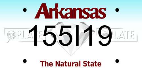 155I19 Arkansas License Plate