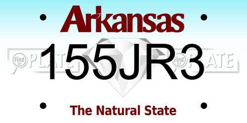 155JR3 Arkansas License Plate