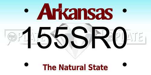 155SR0 Arkansas License Plate